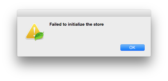A screenshot of the 'failed to initialize' dialog