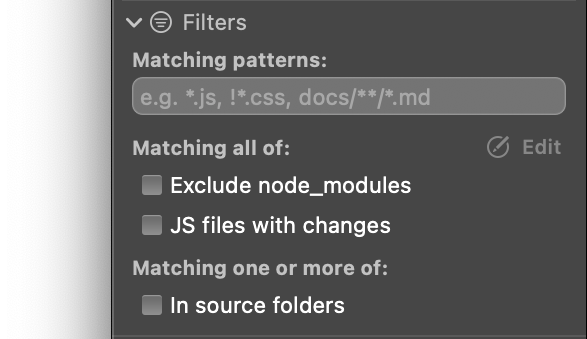 Viewing multiple filters.