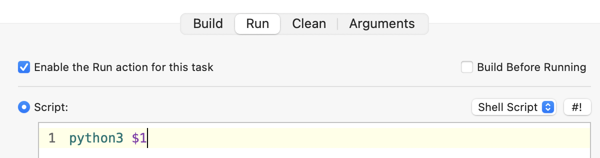 Calling the argument from a shell script.