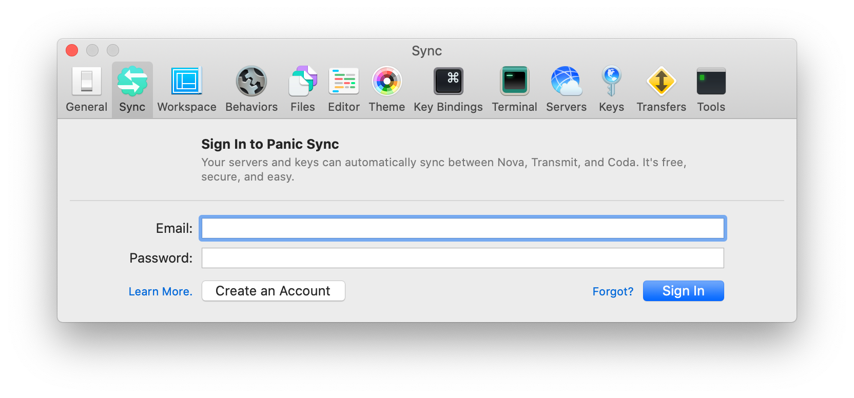 sync preferences