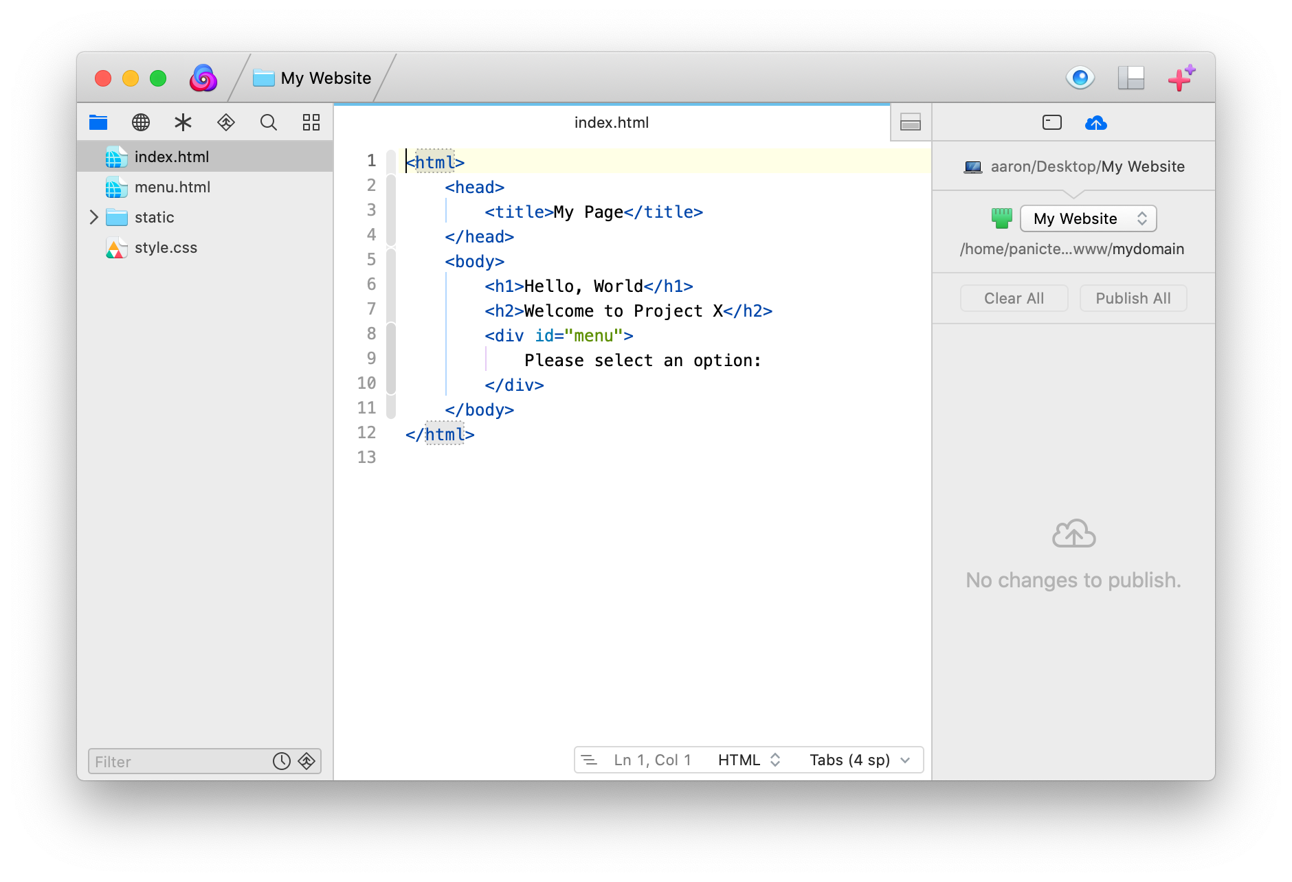 Nova window with right and left sidebars