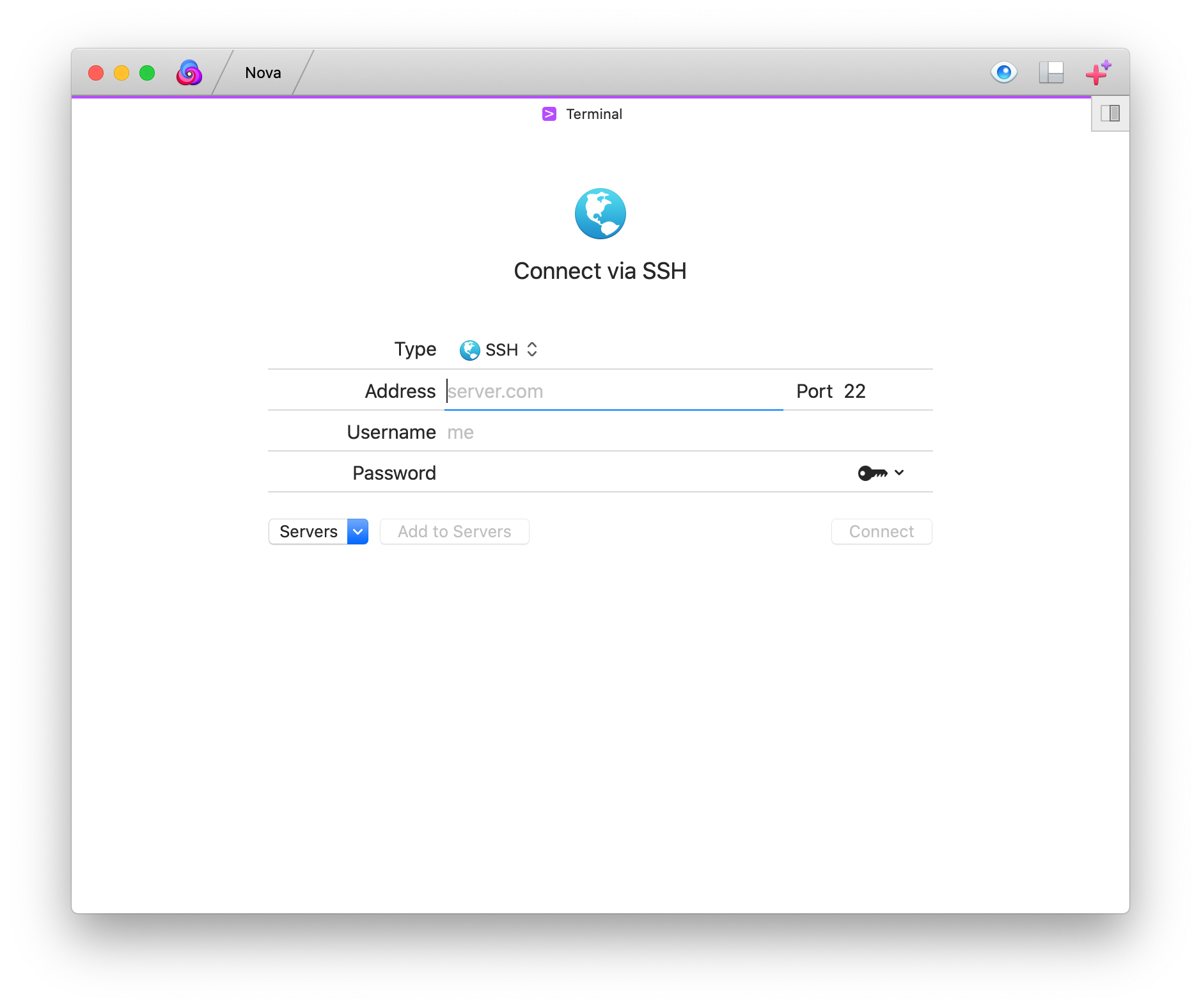 A remote Terminal in Nova.