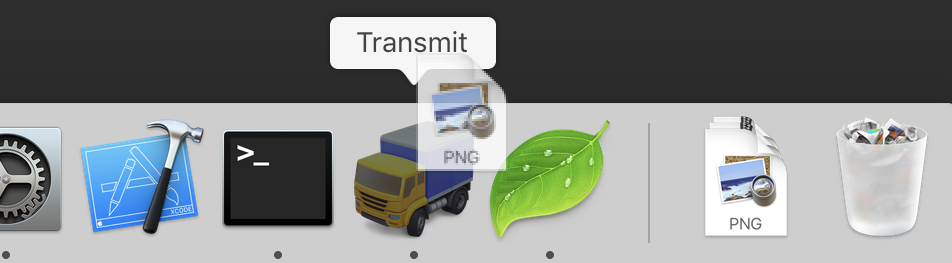Drag a file to the Transmit dock icon