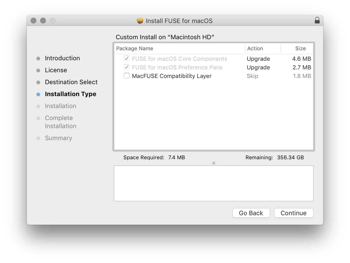 FUSE for macOS installer.