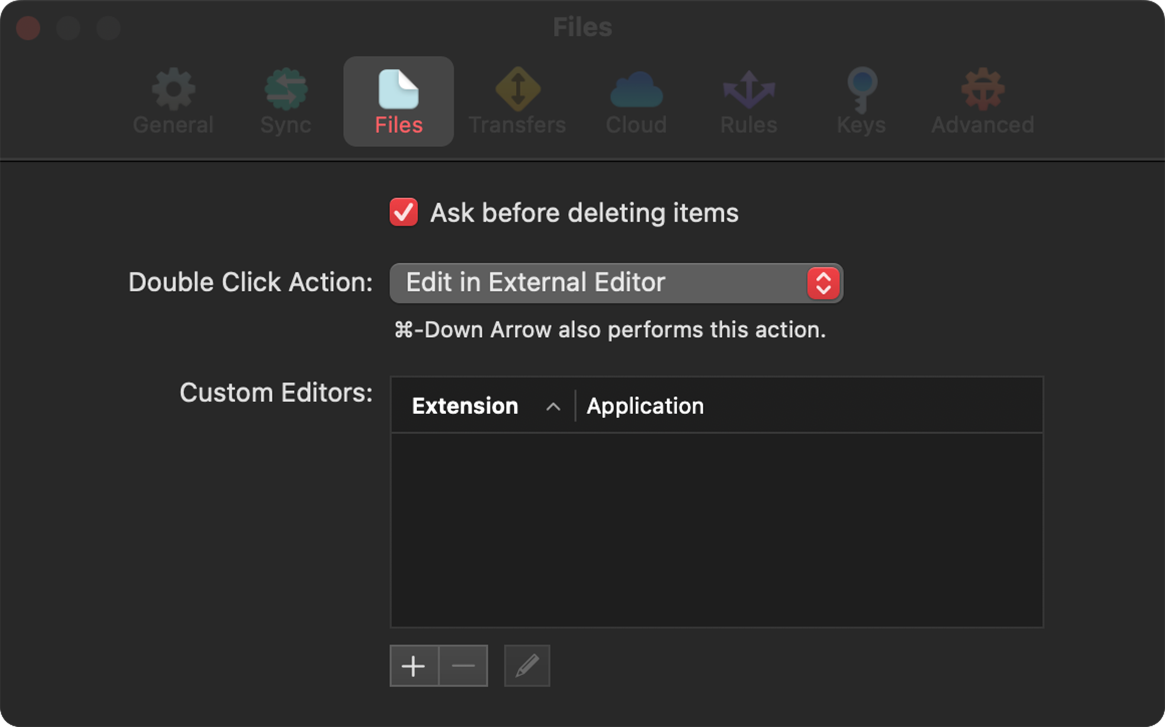 Transmit Files Settings