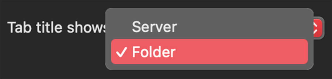 Selected folder as tab title