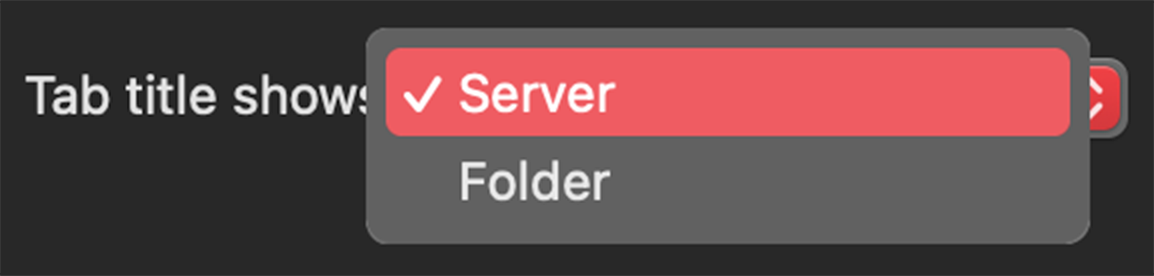 Server as the tab title