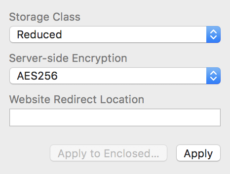 Encryption and Storage Class