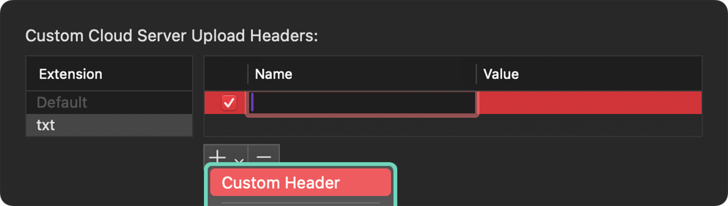 Custom Header