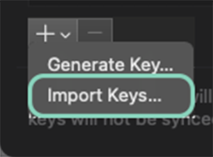 Importing an Existing Key