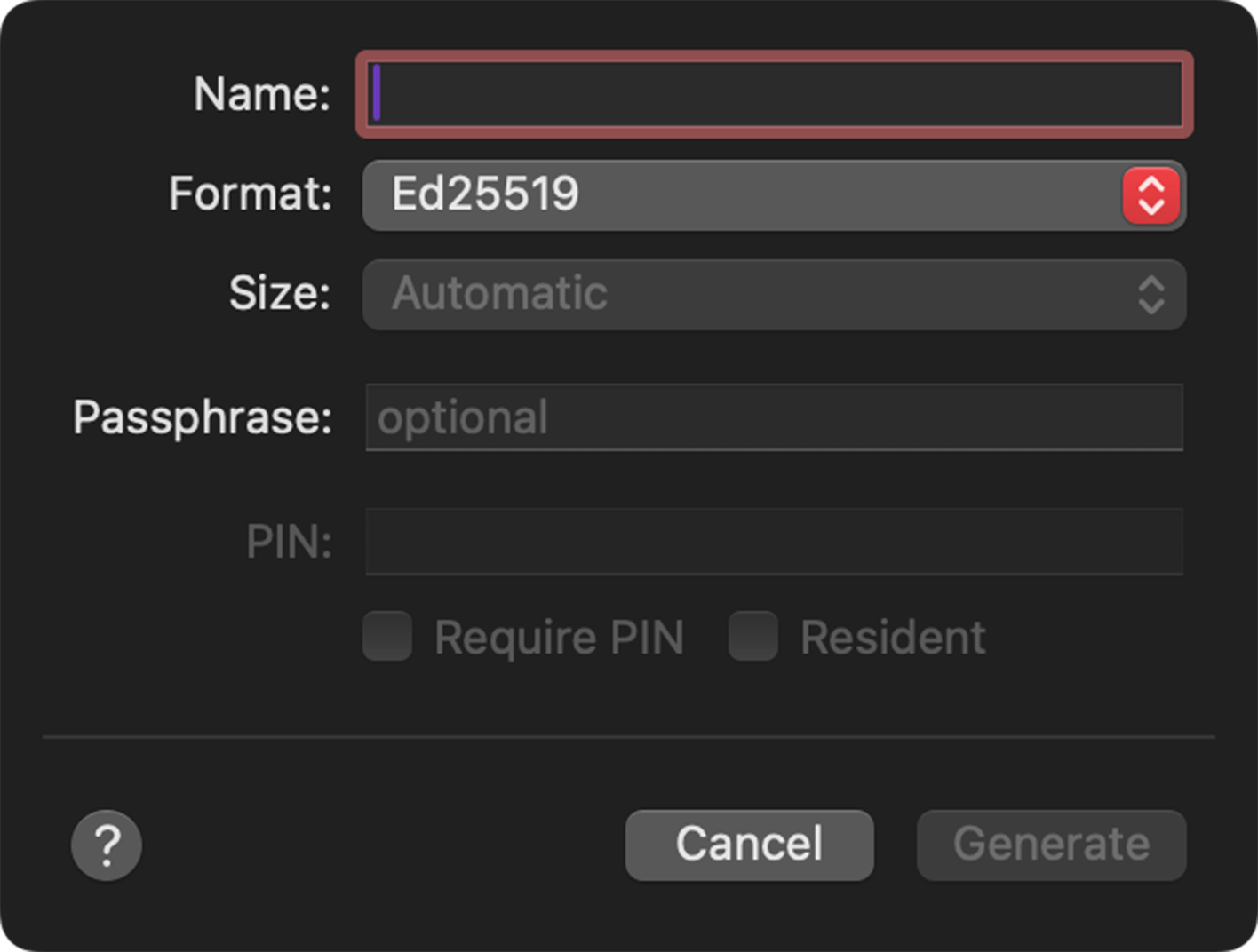Configure New Key