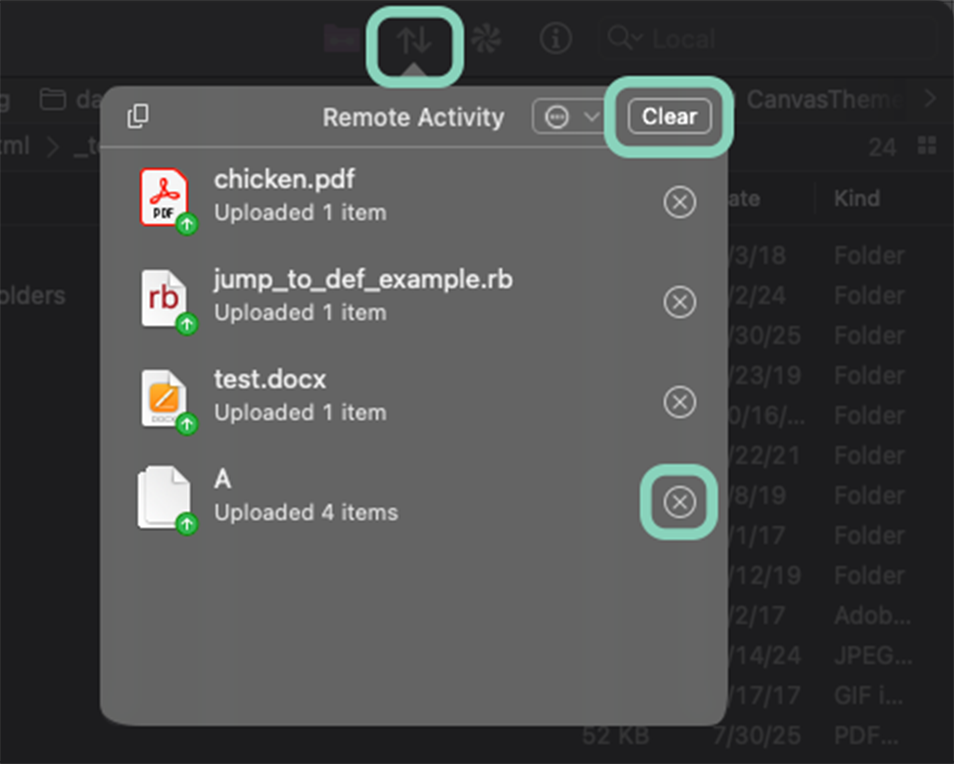 Manually Remove Activity Items