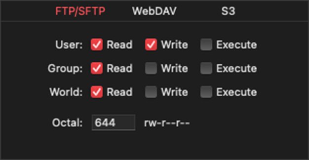Custom FTP/SFTP Permissions