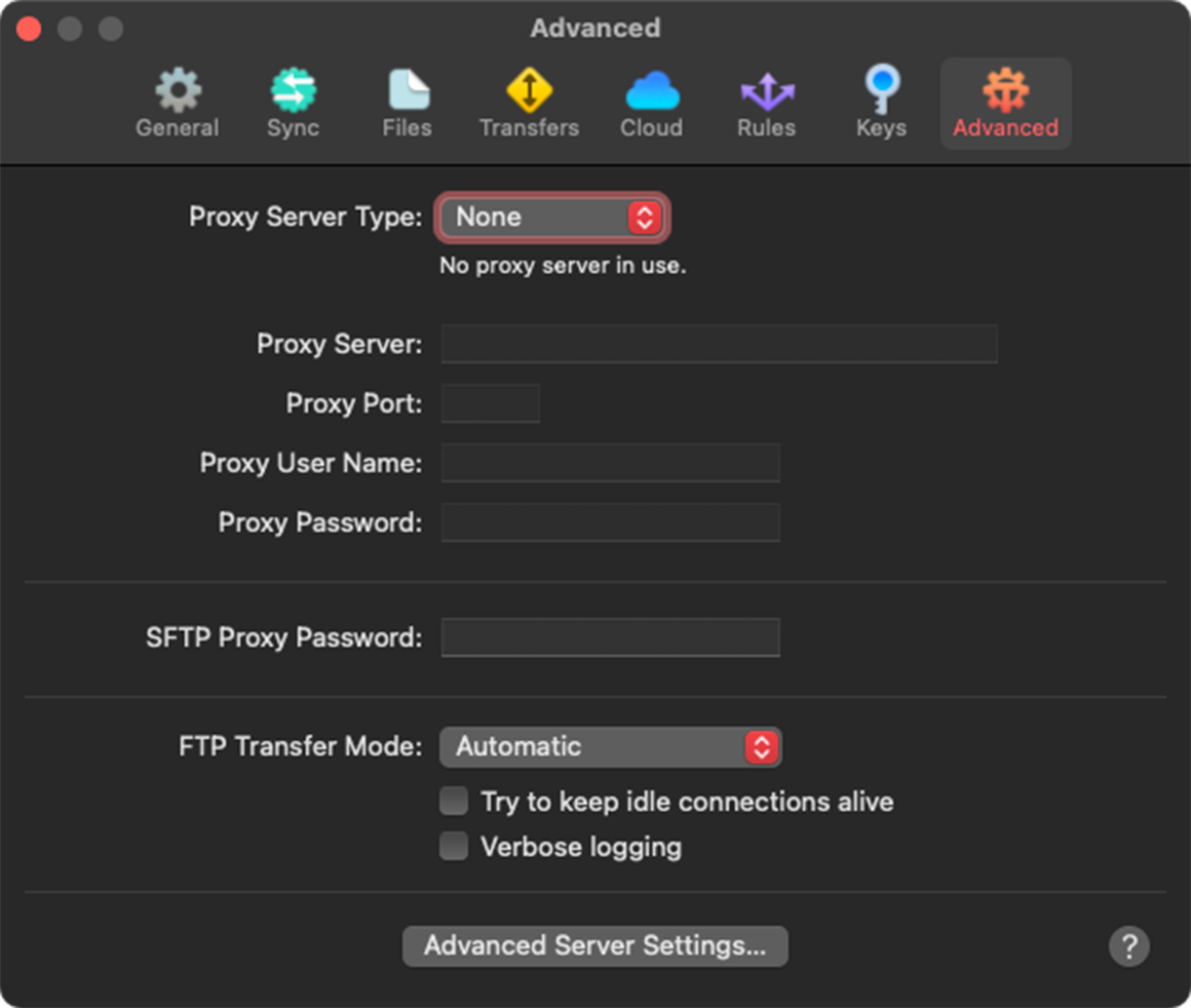 Transmit Advanced Settings