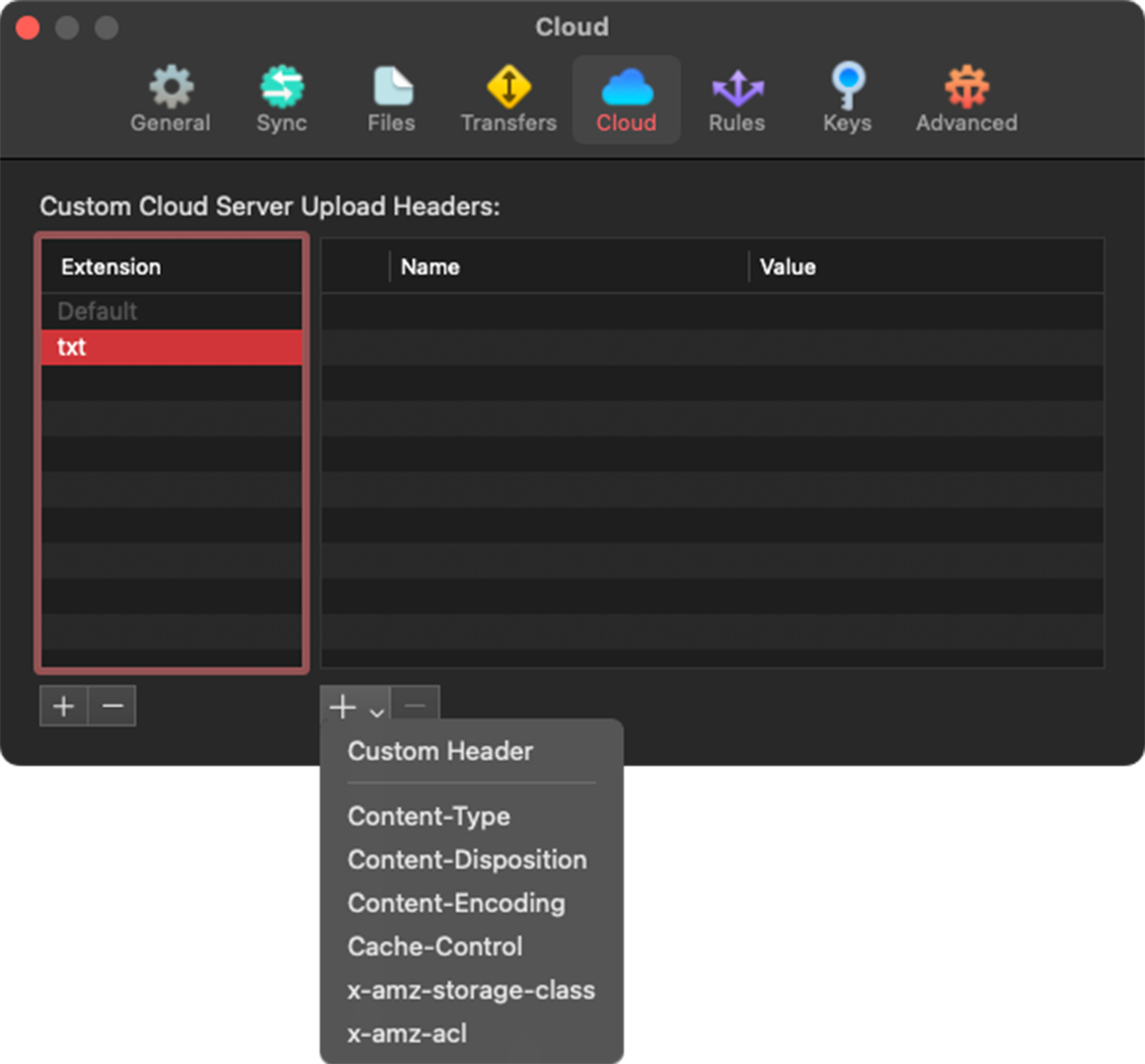 Adding a custom Cloud Header