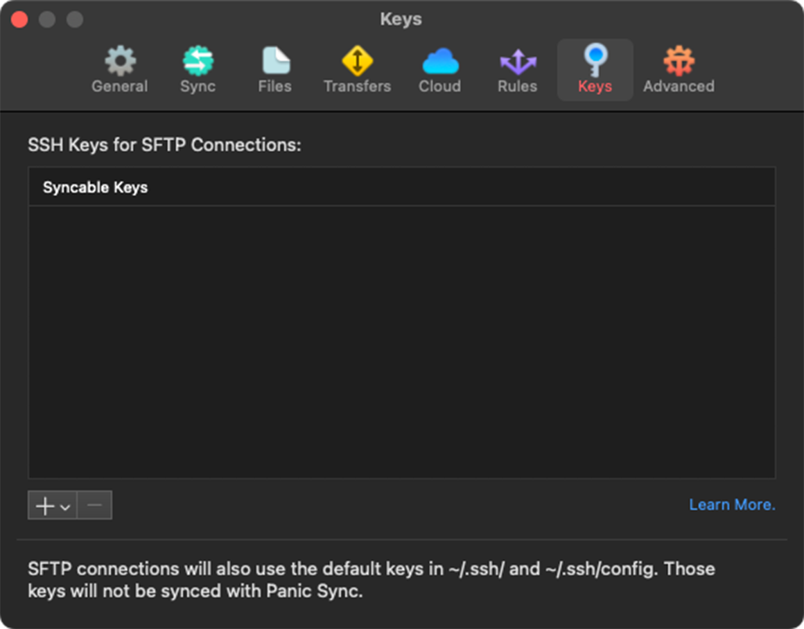 Transmit Keys Settings Transmit Keys Settings